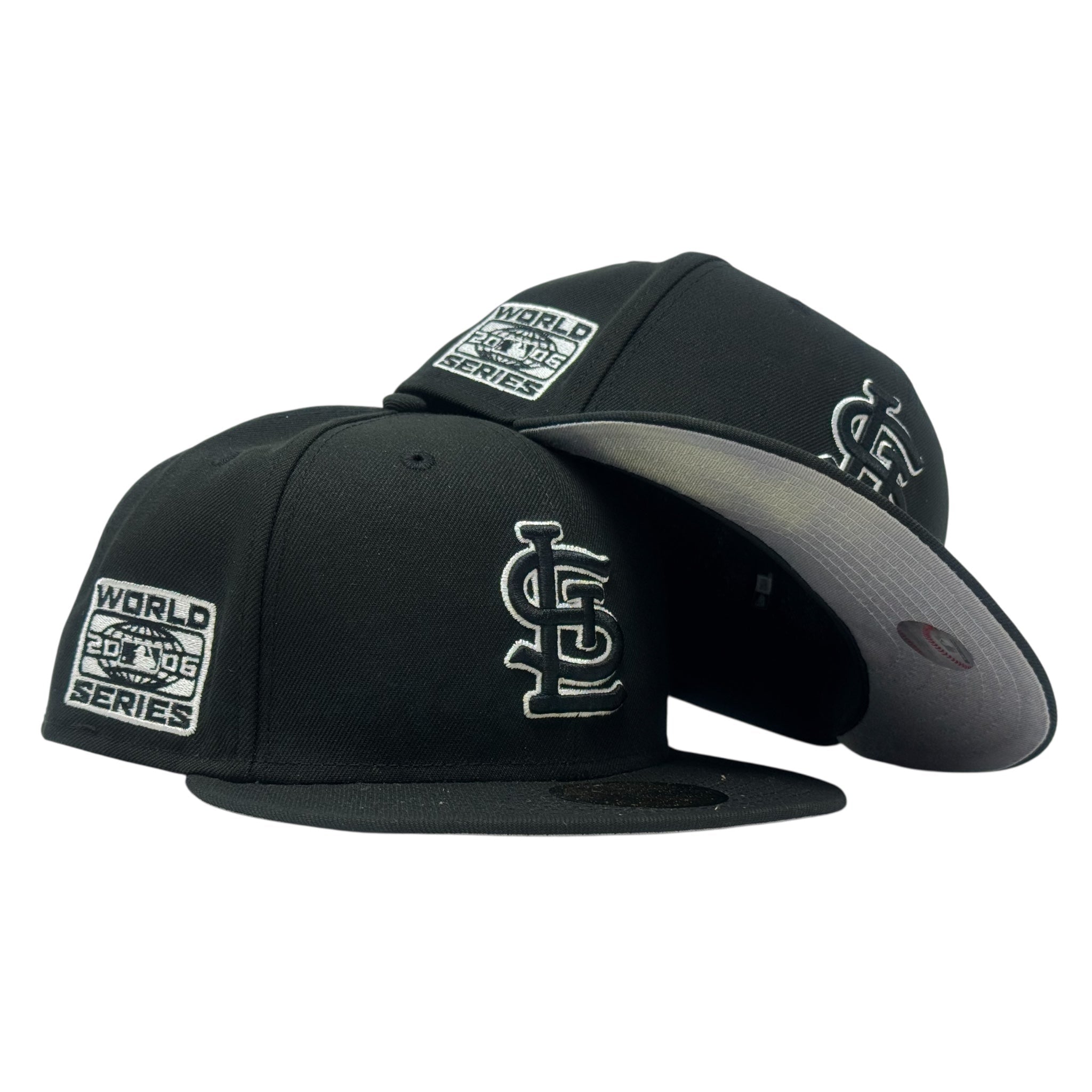 St. Louis Cardinals 2006 World Series Black  Gray Brim New Era Fitted Hat