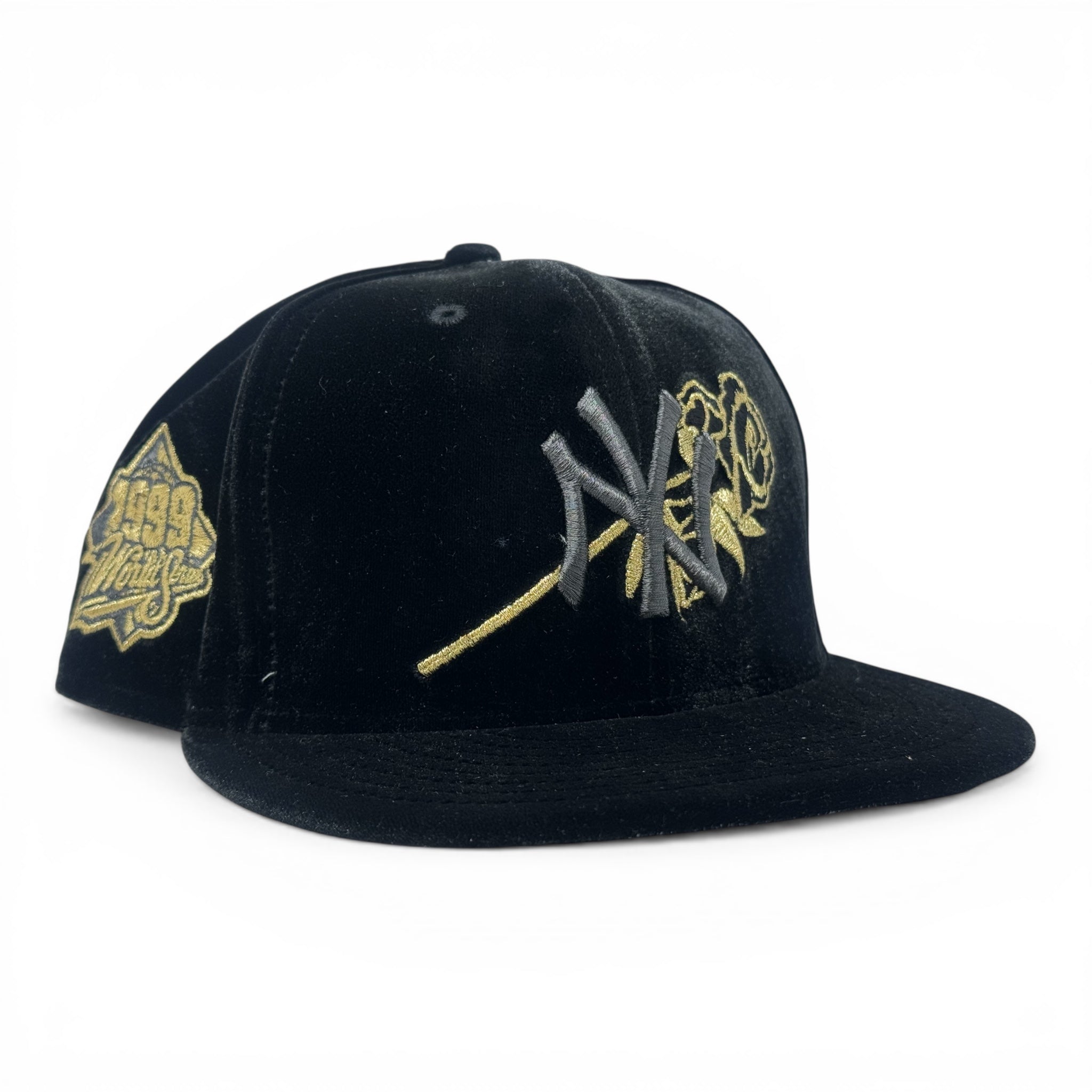 New York Yankees 1999 World Series Floral Logo Snapback Hat-Black Velvet