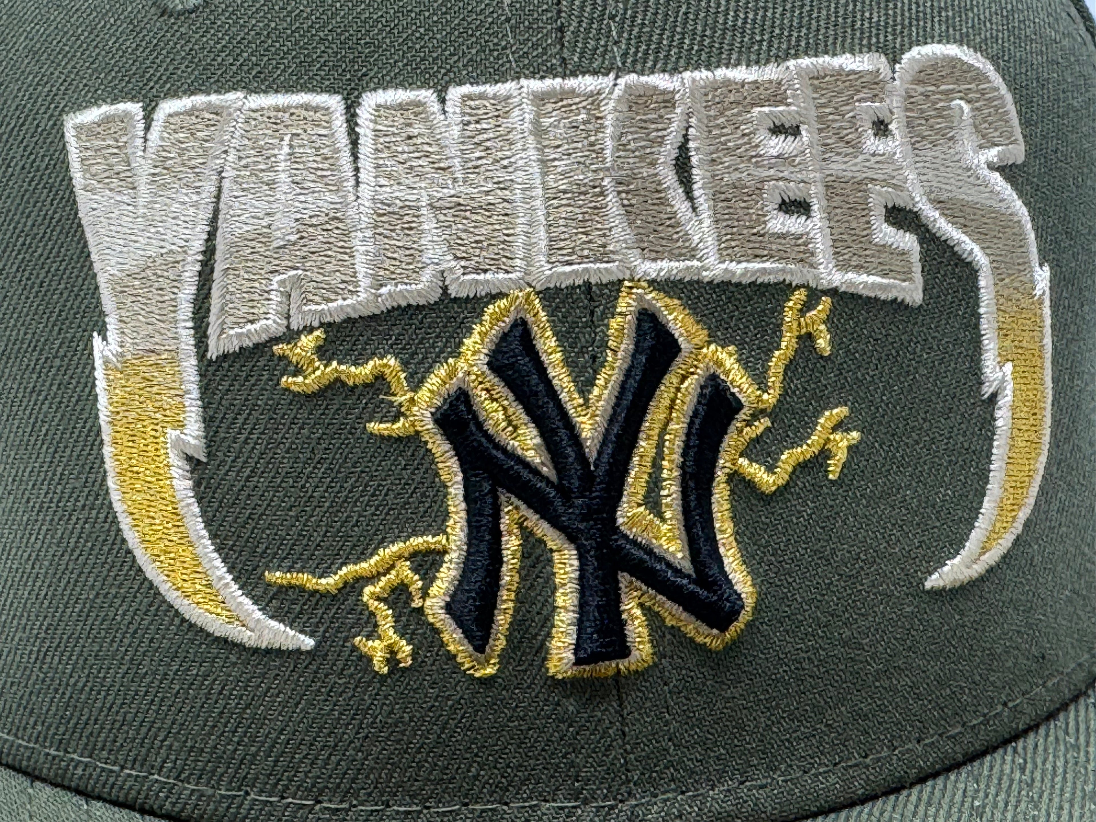 New York Yankees "Supercharged" Logo Fitted Hats-Olive