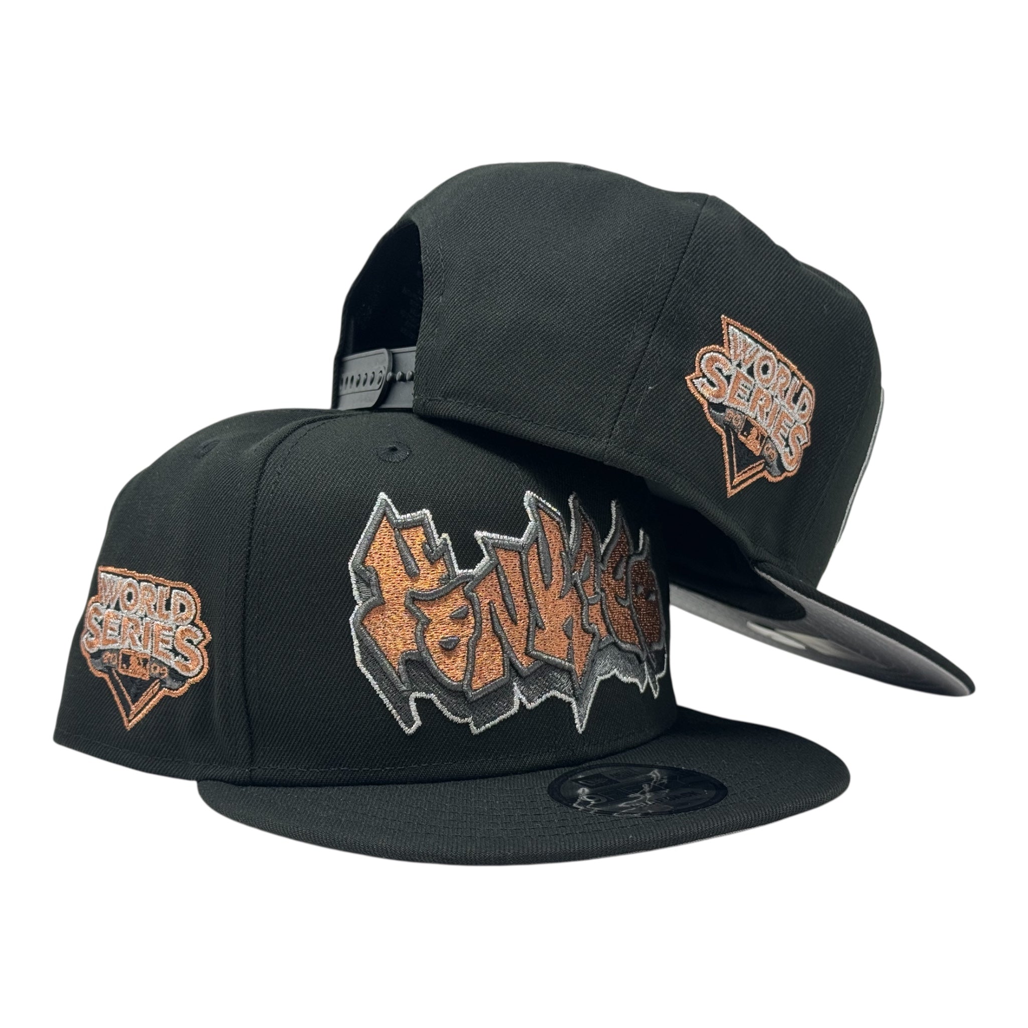 New York Yankees 2009 World Series Graffiti Snapback Hats-Black Copper