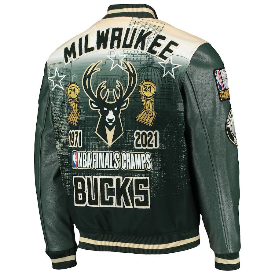Milwaukee Bucks Pro Standard Jacket Green Remix Varsity