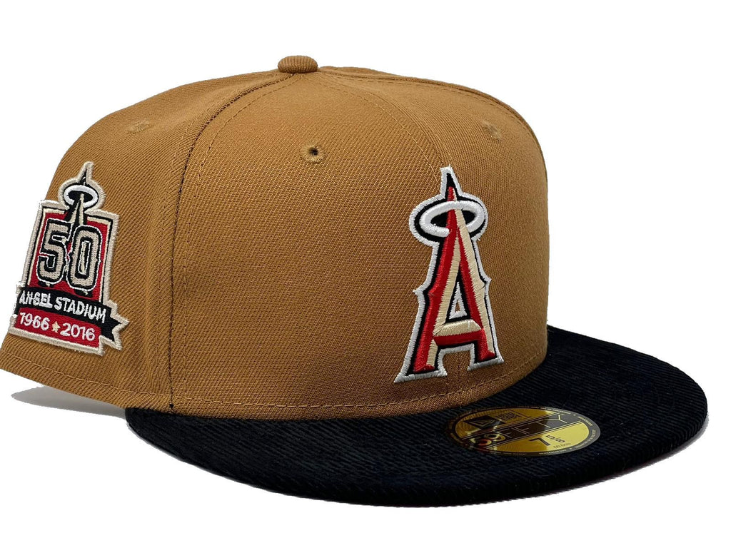 Anaheim Angels 50th Anniversary Corduroy Visor Red Brim Fitted Hats