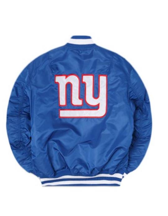 NEW YORK GIANTS  * Alpha Industries MA-1 ROYAL BLUE NEW ERA Bomber Jacket