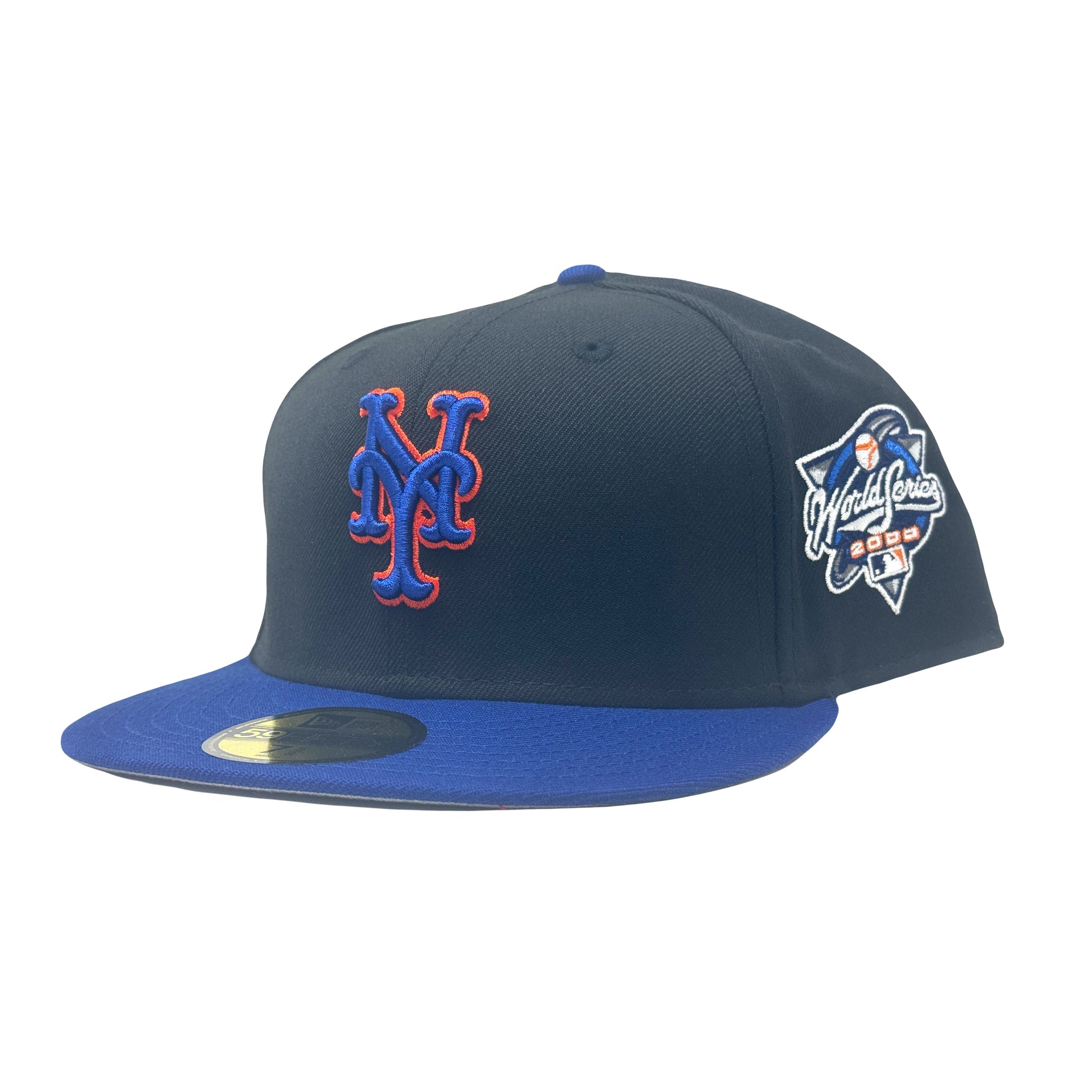New York Mets 2000 World Series Black Royal Blue 59Fifty New Era Fitted Hats