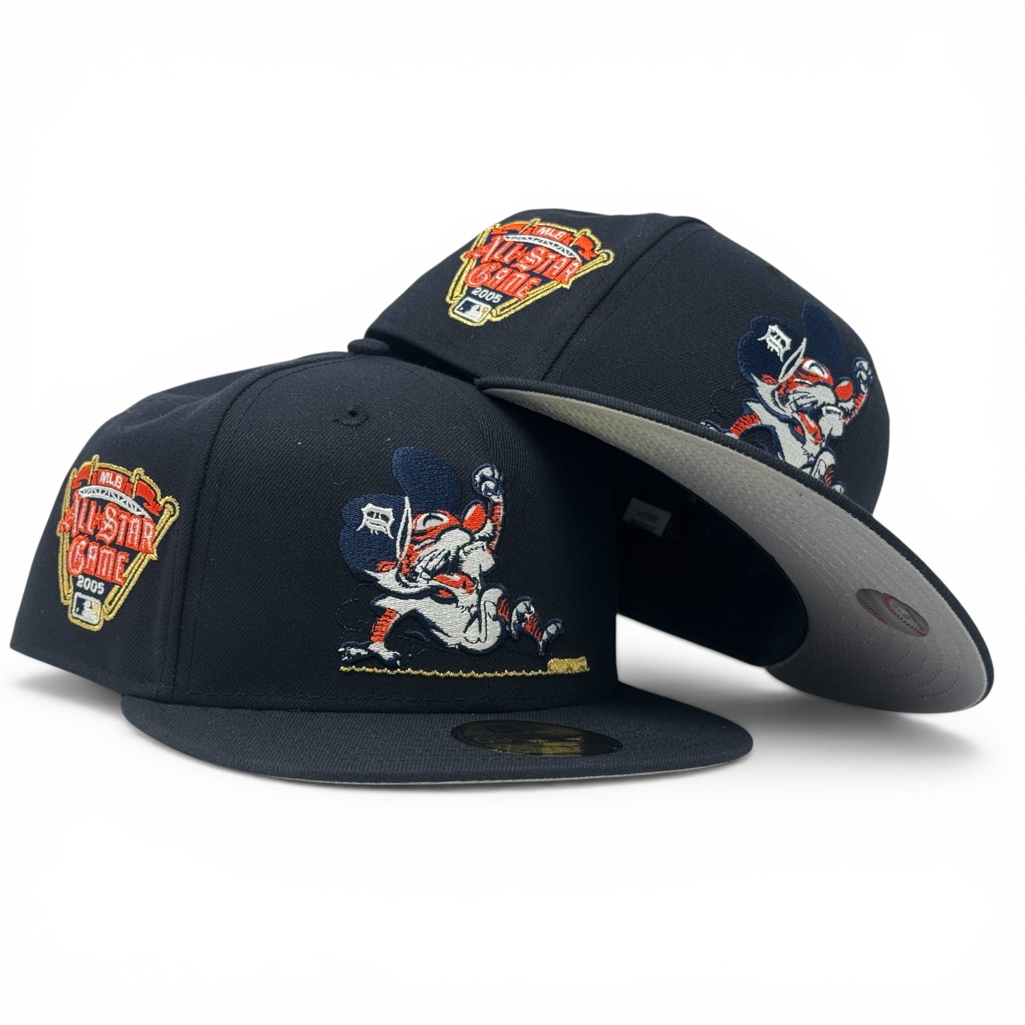 Detroit Tigers 2005 All Star Game Sliding Kitty New Era Fitted Hat-Navy