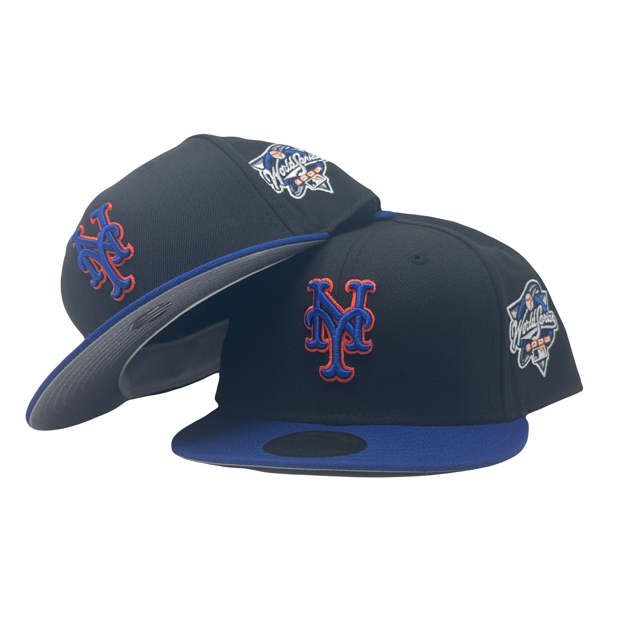 New York Mets 2000 World Series Black Royal Blue 59Fifty New Era Fitted Hats