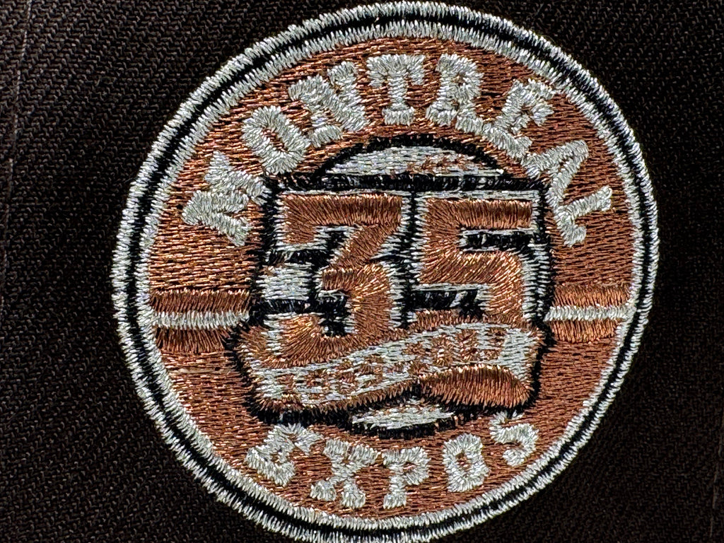 Montreal Expos 35th Anniversary New Era Fitted Hat-Dark Brown Black
