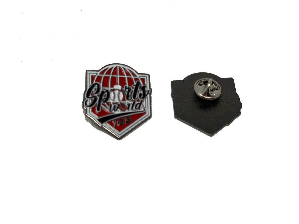 SPORTS WORLD 165 BLACK/ RED METAL PIN