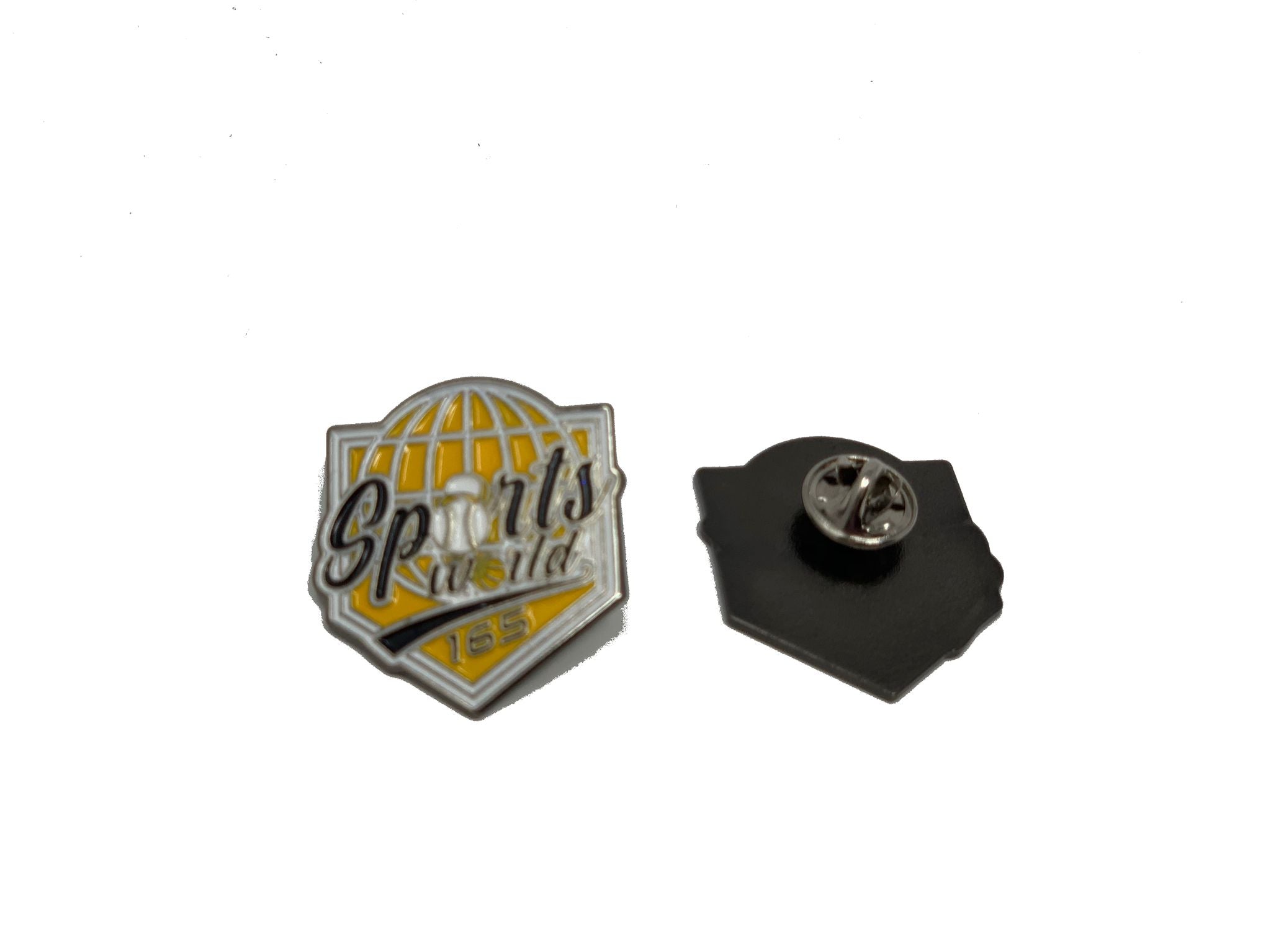 SPORTS WORLD YELLOW/ BLACK METAL PIN