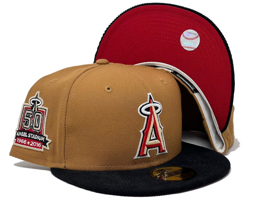 Anaheim Angels 50th Anniversary Corduroy Visor Red Brim Fitted Hats
