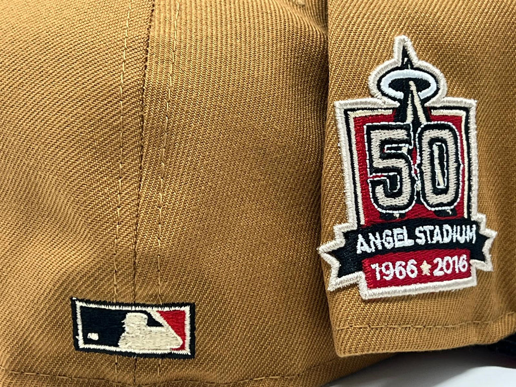 Anaheim Angels 50th Anniversary Corduroy Visor Red Brim Fitted Hats