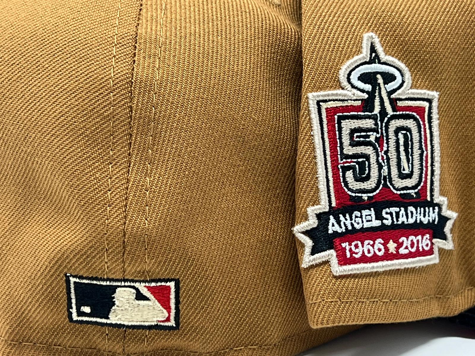 Anaheim Angels 50th Anniversary Corduroy Visor Red Brim Fitted Hats