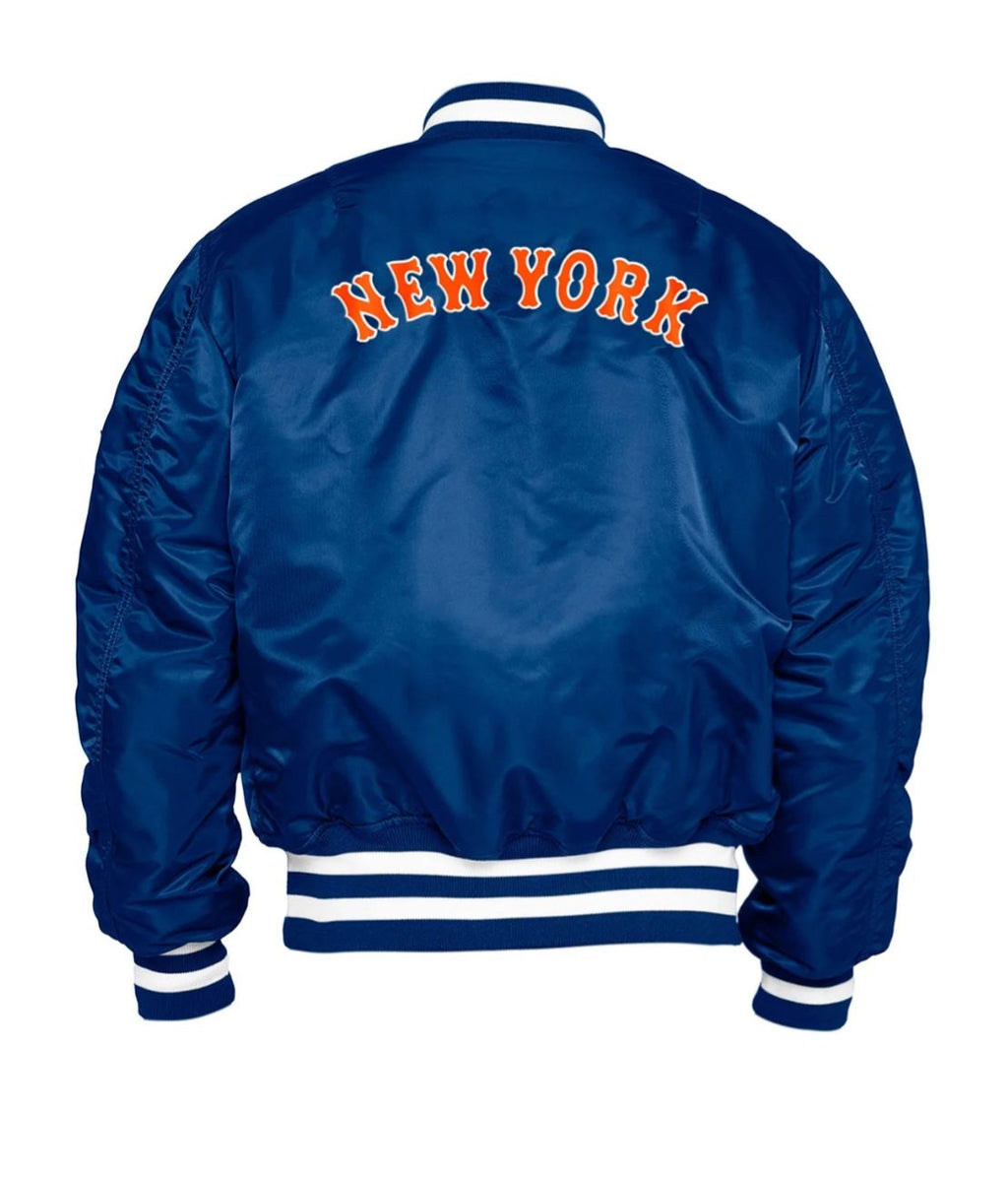 NEW YORK METS 2X WORLD CHAMPIONS ALPHA INDUSTRIES M-1 REVERSIBLE FLIGHT JACKET